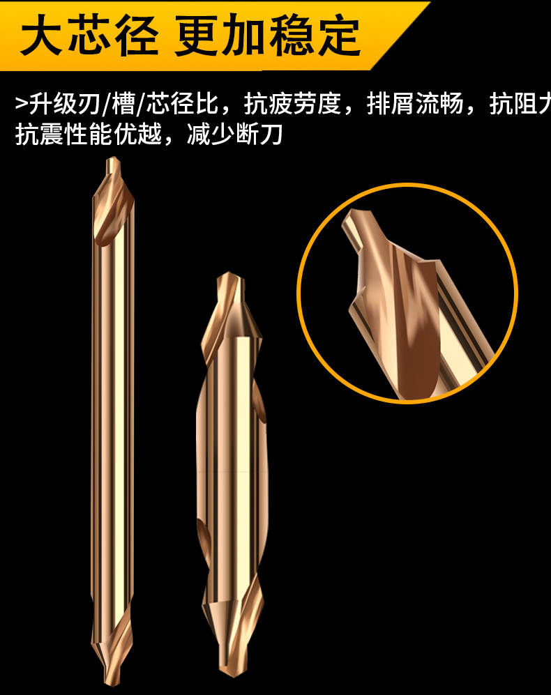 俊拓A型不带护锥复合中心钻B型中心钻定心钻1 1.5 2 3 4 5 6 8mm-图2