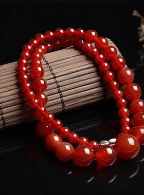 天淼玉器女士玛瑙无民族红玛瑙