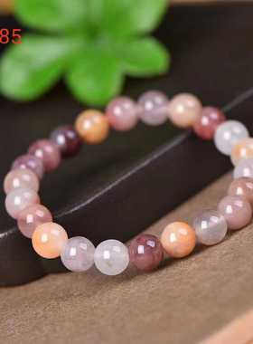 灰白石英质玉水晶手链天然水晶