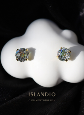 ISLANDIO森系精灵宝石纯银耳钉女
