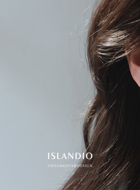 ISLANDIO玫红刚玉宝石纯银耳钉女