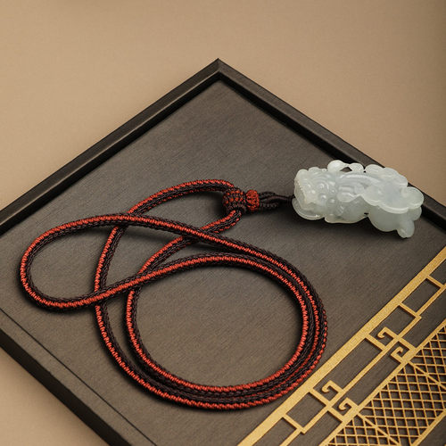 高档粗款项链绳貔貅挂绳玉佩绳子蜜蜡平安扣吊坠挂件绳纯手工编绳 - 图0