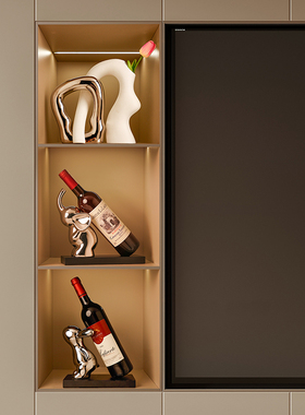 颜忆轻奢客厅酒柜红酒架摆件