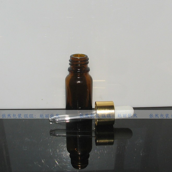 10ml棕色电化铝精油瓶茶色滴管瓶精油分装瓶精油调配玻璃瓶子-图1