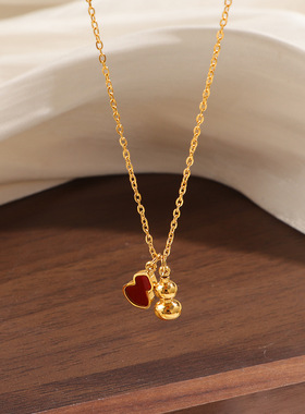 2025新款葫芦项链女小众红色福禄设计气质骨感配饰百搭锁骨链