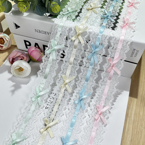 3.5厘米优质睫毛蕾丝穿丝带蝴蝶结花边服装娃衣装饰材料纱手工diy - 图1