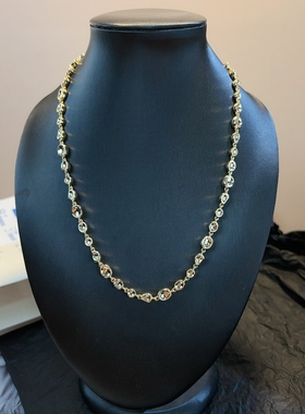 金色水钻项链女金属链条镶钻吊坠金属质感时尚百搭饰品