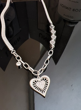 韩国东大门ins复古金属方块项链个性冷淡风时髦气质锁骨链短款