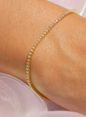 欧美金色镀金满钻手链