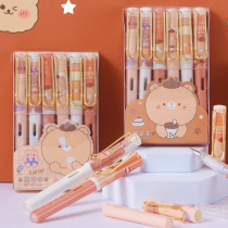Bear Anammo Easy To Wipe Thermal Erasable Pen Hot Erasable ink sac replaceable with Calligraphy Children Third Year Elementary School Students With High Face Value Wins Wind Cute Cartoon Girl with Little Wonder Woman