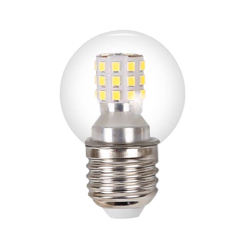 g45e27节能灯螺口暖光三色变光透明创意小圆魔豆球泡室内灯泡白光 - 图3