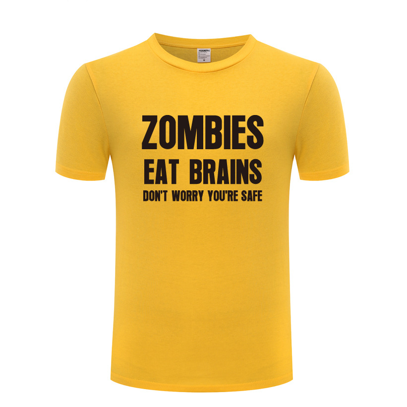 T恤男 Zombies Eat Brains Don't Worry You're Safe - Sarcastic - 图3