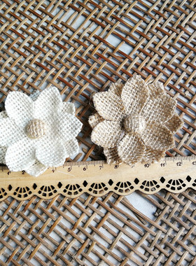 麻布花diy手工材料zakka玫瑰兰花