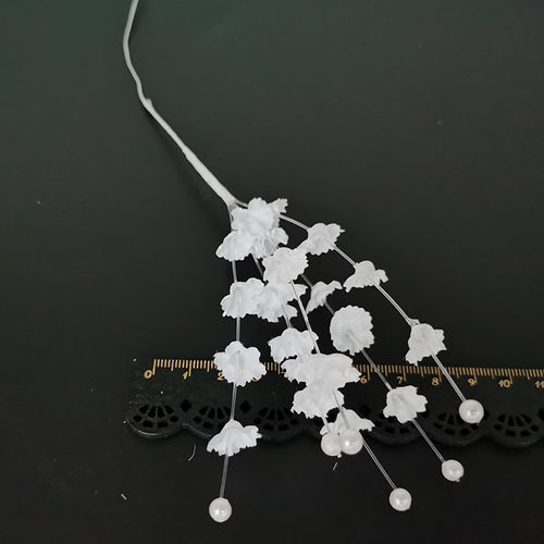 花海大世界diy手工配件仿真花发饰材料团扇流苏吊坠白色满天星 - 图1