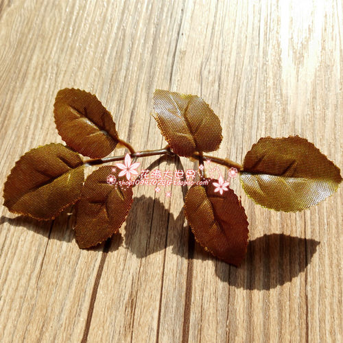 花环材料 森林系仿真叶绿叶diy手工配件花海大世界玫瑰叶一片出售 - 图1