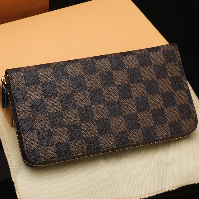 2025 new M LV bag women new women's bag old-fashioned zipper wallet genuine leather men and women universal long clutch bag