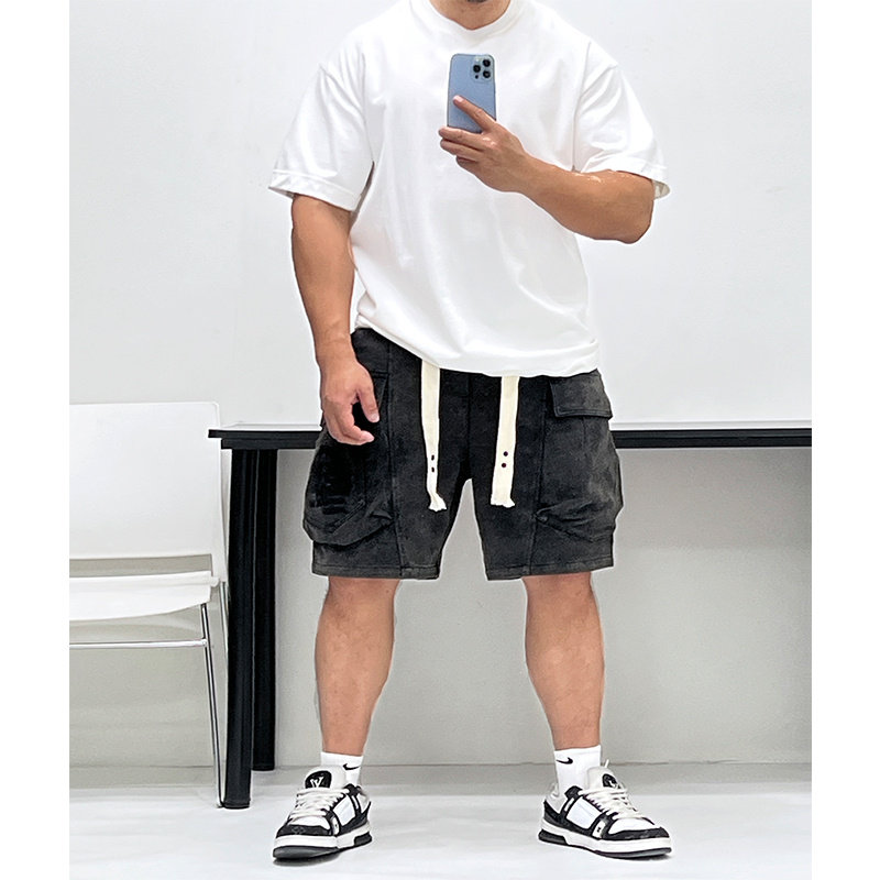 430g克重水洗扎染重磅棉!宽松多袋短裤五分裤潮男时髦跳舞ins风厚,淘宝优惠券,粉丝福利购,淘宝优惠卷