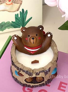 chubbybaby*冬日可爱~抱抱熊小众高级卧室香薰蜡烛礼盒圣诞礼物