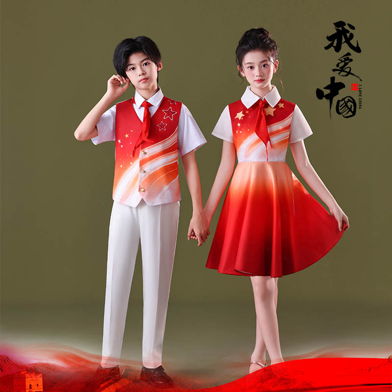 少先队员红领巾出队服中小学生合唱诗歌朗诵红歌表演运动会演出服 - 图2