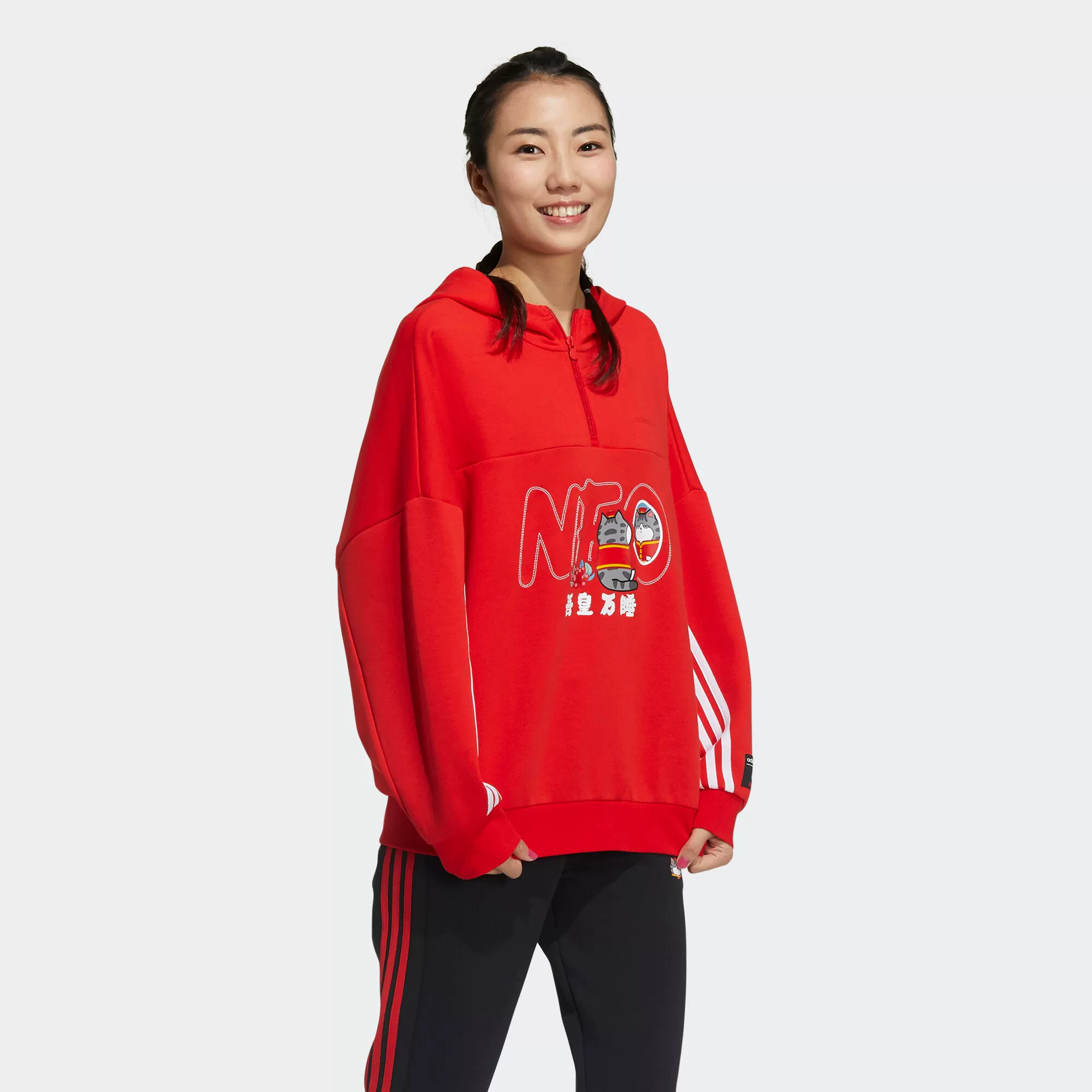 Красный худи Adidas, спортивный день рождения талисман