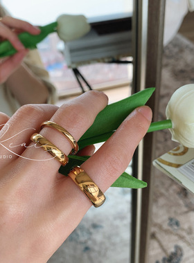 钨钢戒指不掉色小众叠戴ins组合