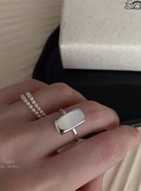 贝壳戒指925纯银材质百搭高级