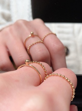 转运珠戒指美国包金时尚小众ins