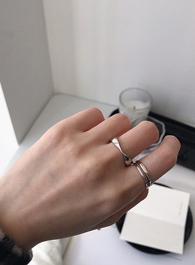 keai*扭曲戒指925开口可调节
