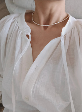 高品质小米珠叠戴CHOKER包金项链