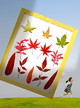 DIY压花幼儿园树叶装饰手工贴画