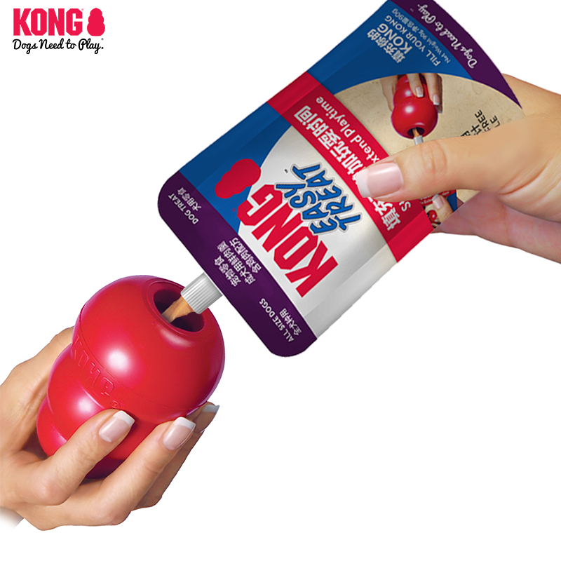 KONG狗狗零食训练奖励漏食玩具配套鸡肉味肉泥羹状宠物湿粮90g