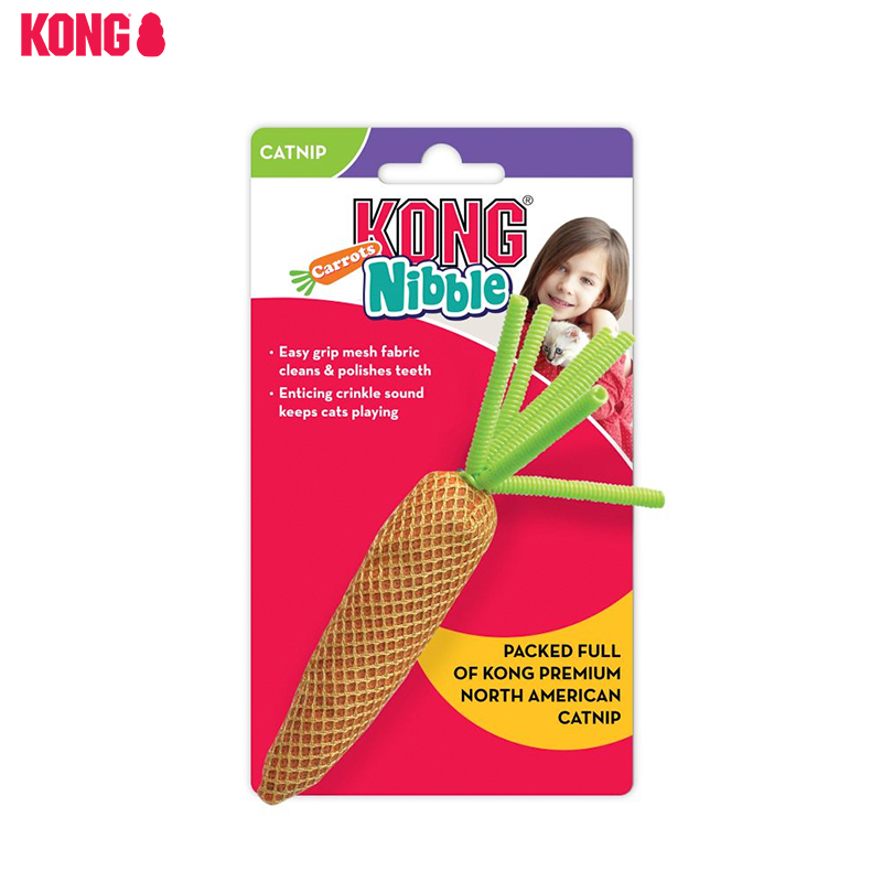 KONG猫玩具磨牙猫薄荷网眼胡萝卜宠物自嗨解闷逗猫玩具