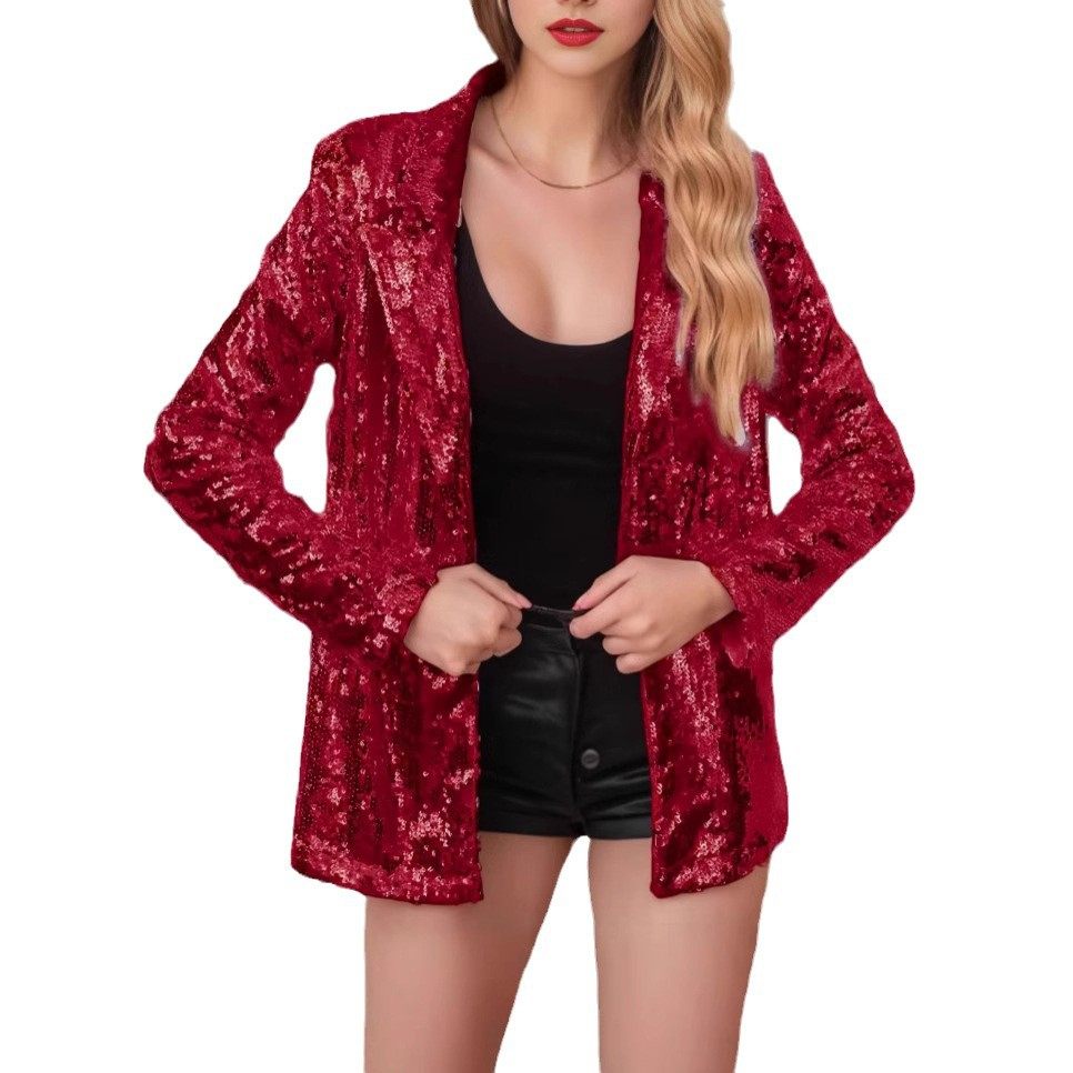 2026 cardigan loose casual sequined suit jacket 亮片西装外套,淘宝优惠券,粉丝福利购,淘宝优惠卷