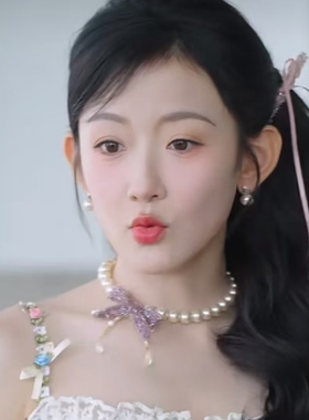 短剧老公请和我恋爱吧韩雨彤阮棠同款项链珍珠蝴蝶结锁骨链颈链