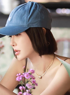 花儿与少年秦岚同款通体钛钢法式轻双层爱心吊坠蛇骨链项链颈链