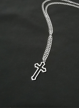 2025新款简约夏日十字架钛钢项链
