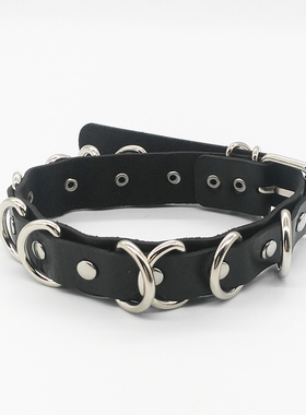 ins夸张街拍时尚铆钉皮质项圈