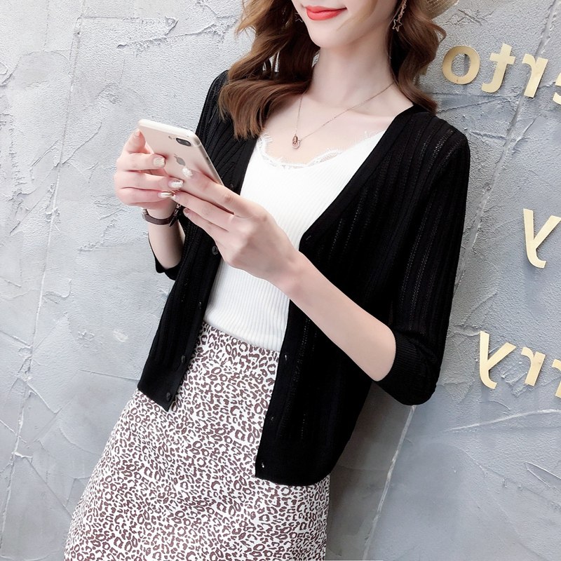 冰丝针织开衫薄款外套配裙子防晒衫 艺梦尚毛针织衫