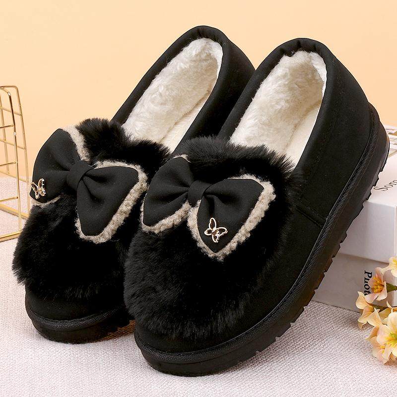 毛毛鞋冬天外穿老北京布鞋女棉鞋蝴蝶结防寒保暖豆豆家居妈妈棉靴,淘宝优惠券,粉丝福利购,淘宝优惠卷