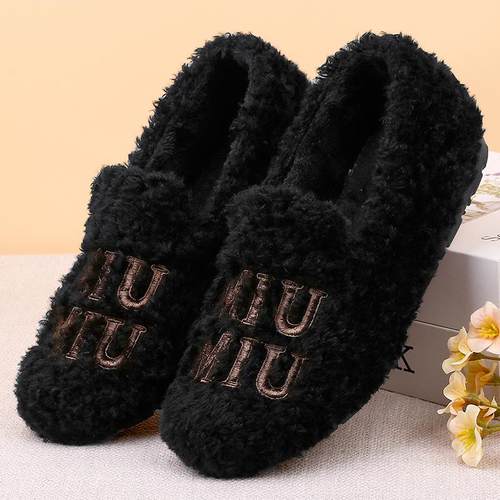 冬季新款泰迪毛加绒豆豆鞋外穿百搭加绒保暖软底防滑毛毛鞋棉鞋女 - 图0