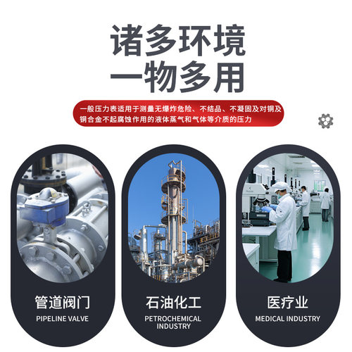 YN60耐震压力表测量水压表气压表4分2分液压油压1.6MPA真空不锈钢 - 图3