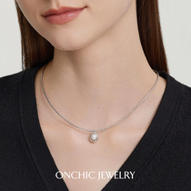 OnchicX Oriel Tours Garden Necklace Pearl Lock Bone Chain Light Extravagant Advanced Sensation Small Crowddesign Snake Bone Chain Original