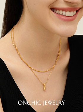 Onchic双层项链女小众原创设计感