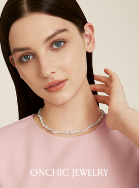 ONCHIC小众设计感天然玉髓锁骨链