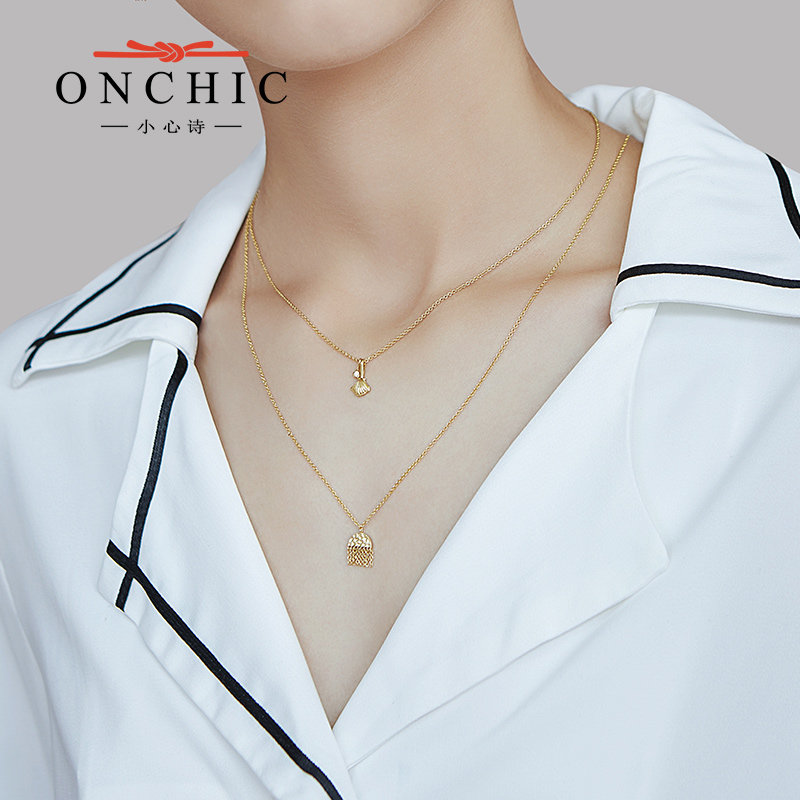 onchic18k金小众纯银女ins锁骨链 onchic项链