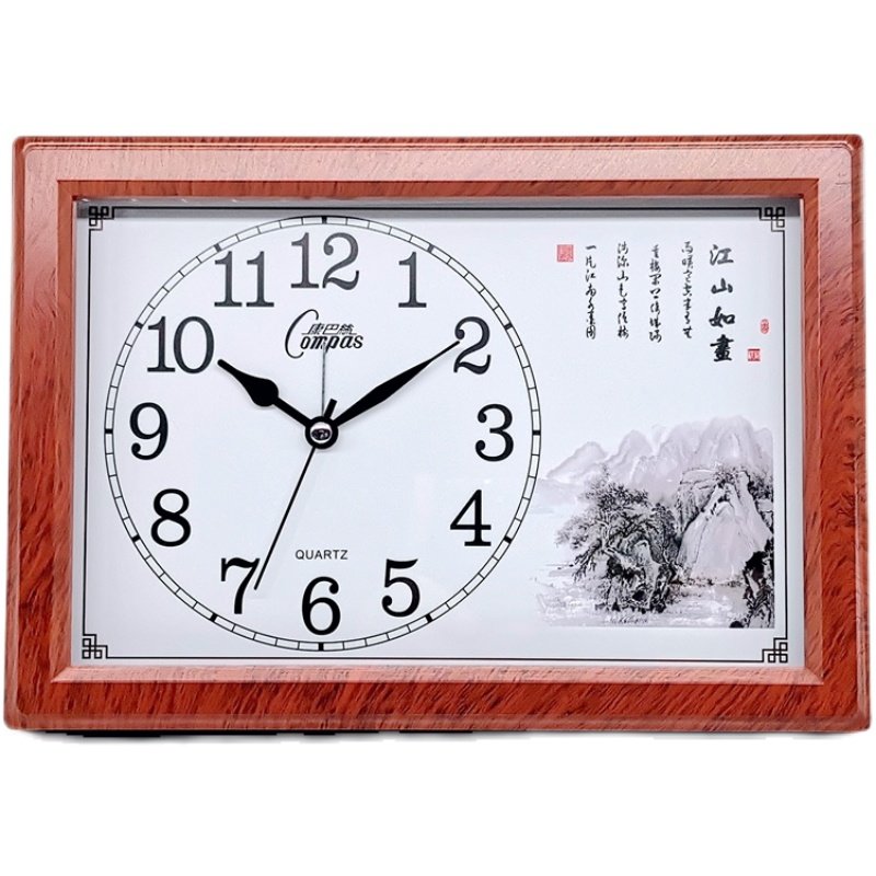 康巴丝静音座钟挂钟客厅钟表座挂两用闹钟居家万年历农历温度座钟,淘宝优惠券,粉丝福利购,淘宝优惠卷