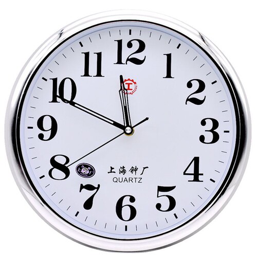 上海钟厂静音挂表客厅卧室钟表现代简约时尚挂钟家用墙上石英钟 - 图1