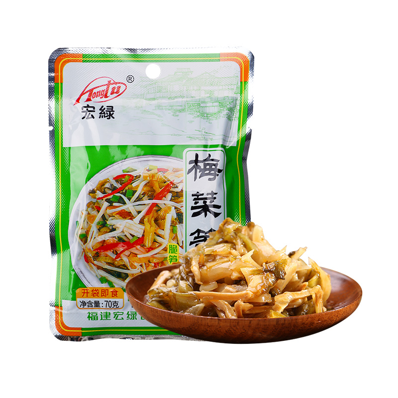 宏绿梅菜笋丝整箱80g*30包早餐咸菜海带笋片下饭小菜酸菜榨菜 - 图3