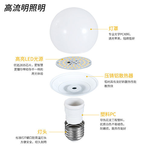 暖光灯泡LED龙珠泡超亮家用节能灯E27螺口卧室温馨客厅白光暖黄光 - 图0
