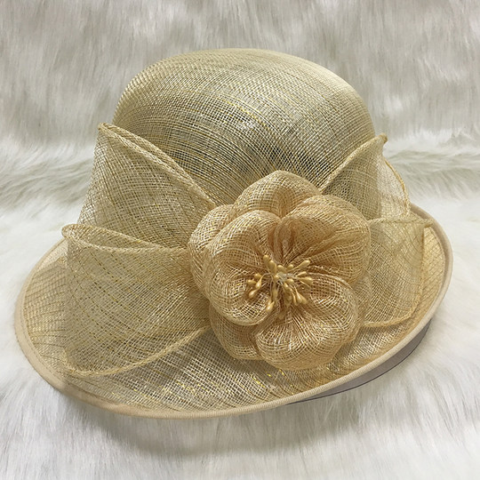 British style polka dot hat summer fashion curled edge